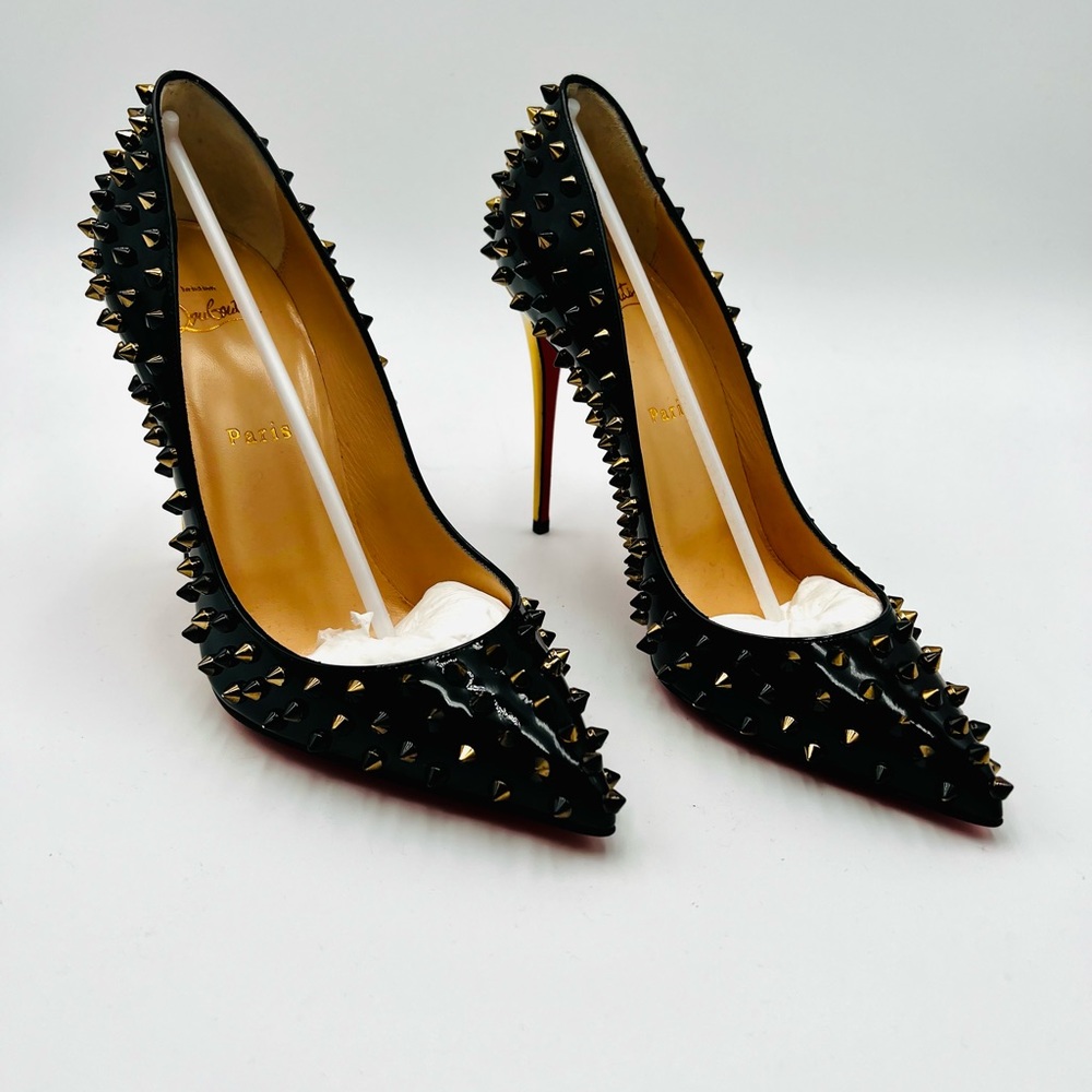 Authentic Christian Louboutin FOLLIES CABO Studded Beaded Spike Heels. Size 40